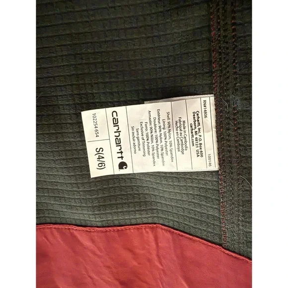 Carhartt Jacket Vest Adult Small Pink Nylon Full Zip Casual Outdoors Womens  H1 - Picture 5 of 5